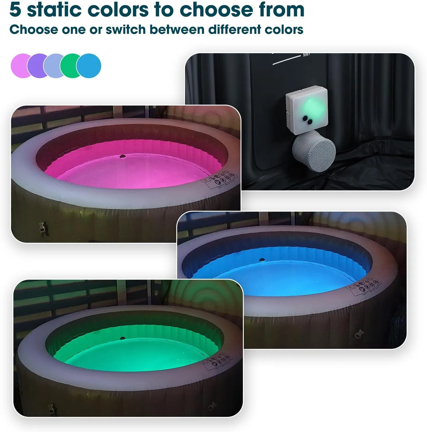 2 Person Inflatable Hot Tub with LED Light