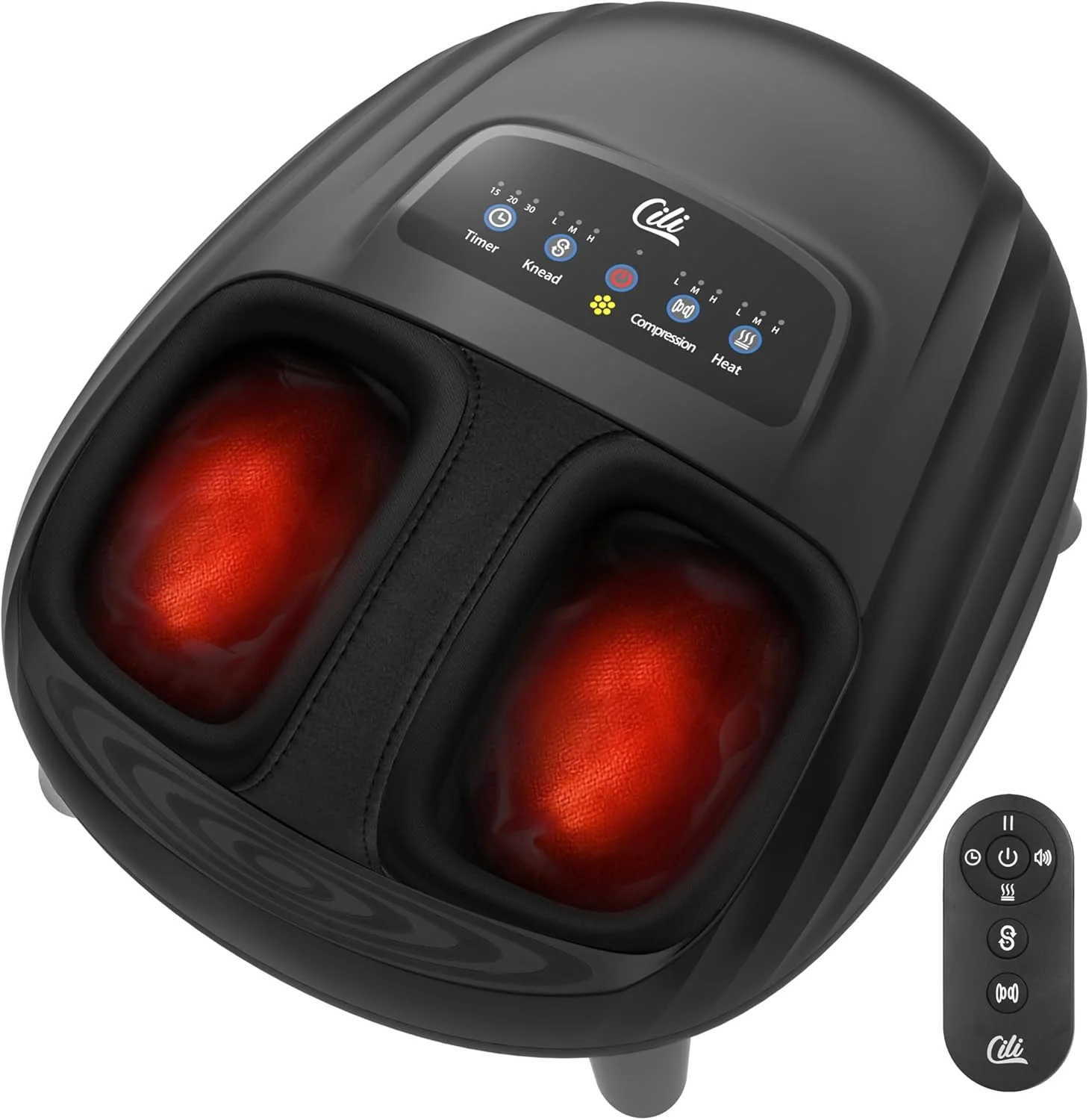 CILI Shiatsu Foot Massager Machine with Heat, Feet Massager for Plantar Fasciitis Neuropathy, Soles & Instep Heating, Remote Control, Up to Men Size 14, Gift for Mom Dad