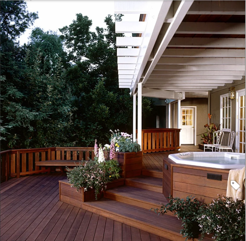 Asian Inspired Sanctuary Hot Tub Deck