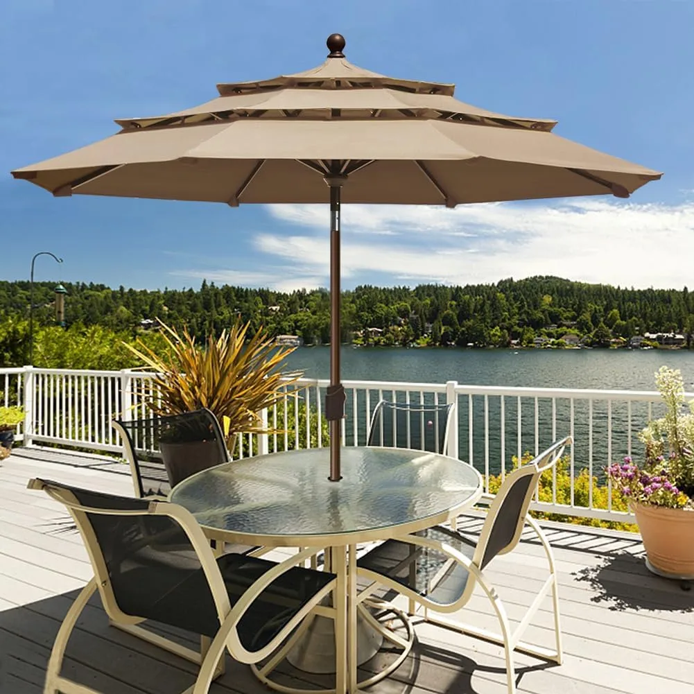 EliteShade USA 10-Year-Non-Fading 9Ft 3 Tiers Market Umbrella EliteShade USA 10-Year-Non-Fading 9Ft 3 Tiers Market Umbrella