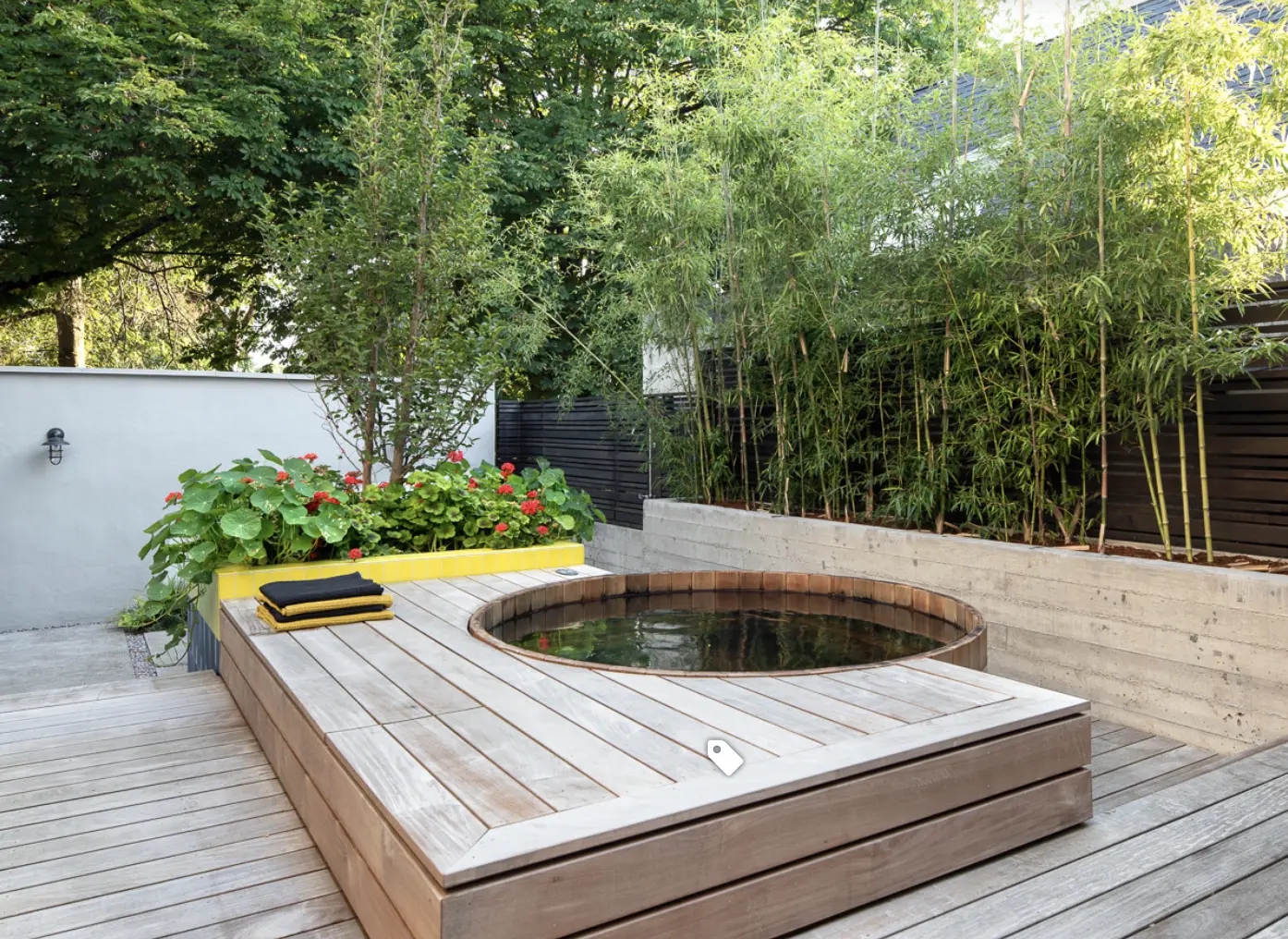 Partially Sunken Hot Tub Deck