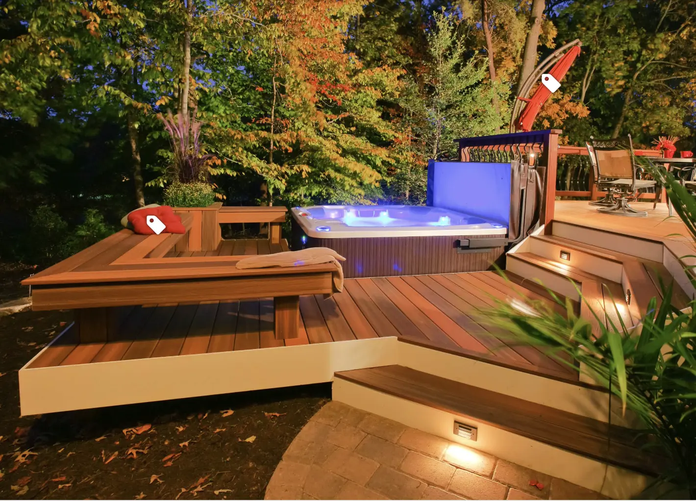 Tropical Paradise Hot Tub Deck